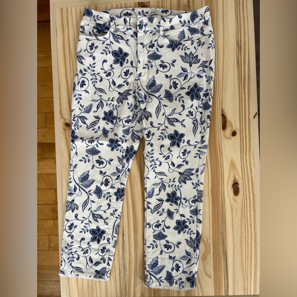 J.Jill blue and white jeans